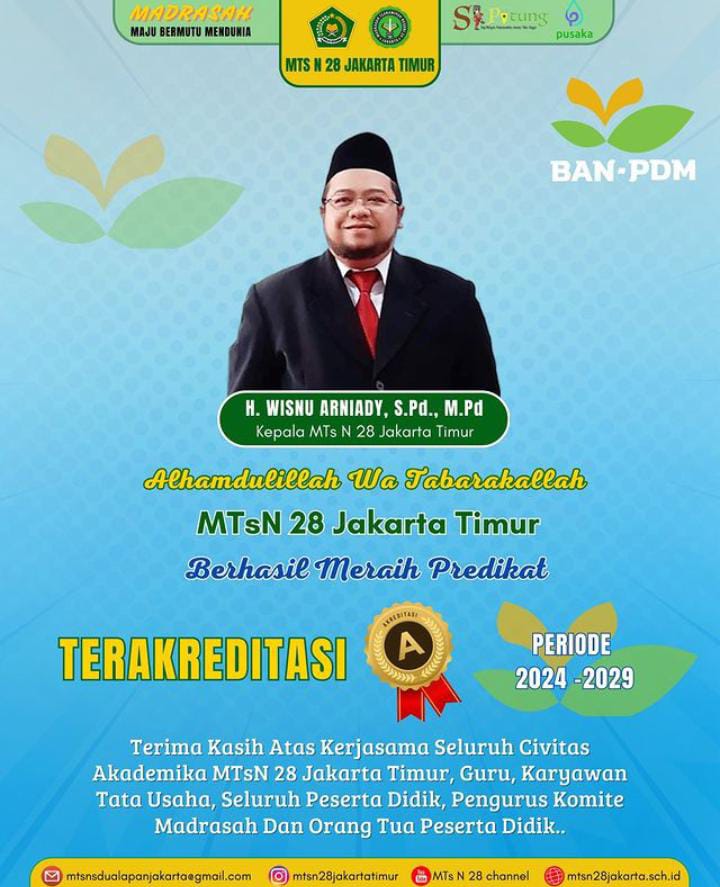 Selamat Atas Akreditasi MTs N 28 Jakarta Timur