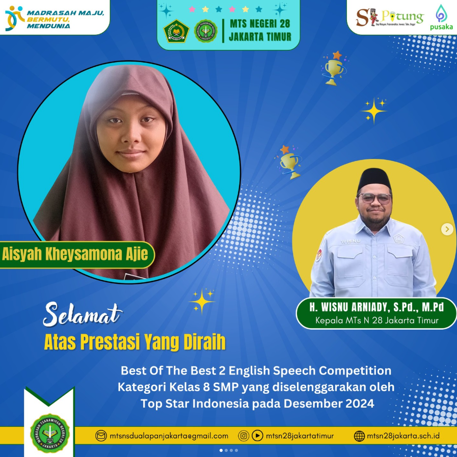 Juara 2 English Speech yang diadakan oleh Top Star Indonesia